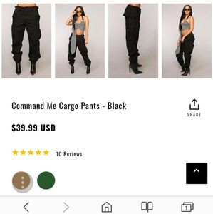 Fashion Nova Command me cargo pants black